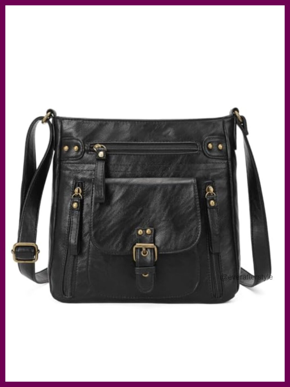 KL928 Crossbody Purse Medium PU Leather Multi-Pocket Handbag